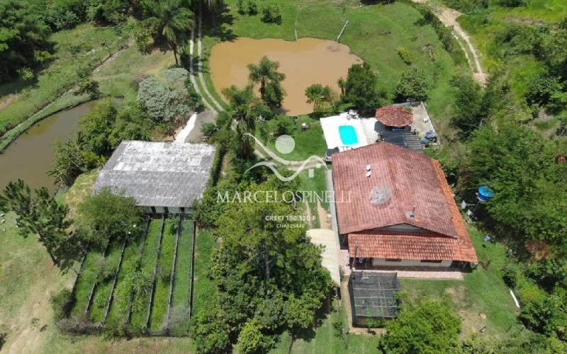 Chácara com  2 tanques de peixes e 4 nascentes de agua captada.